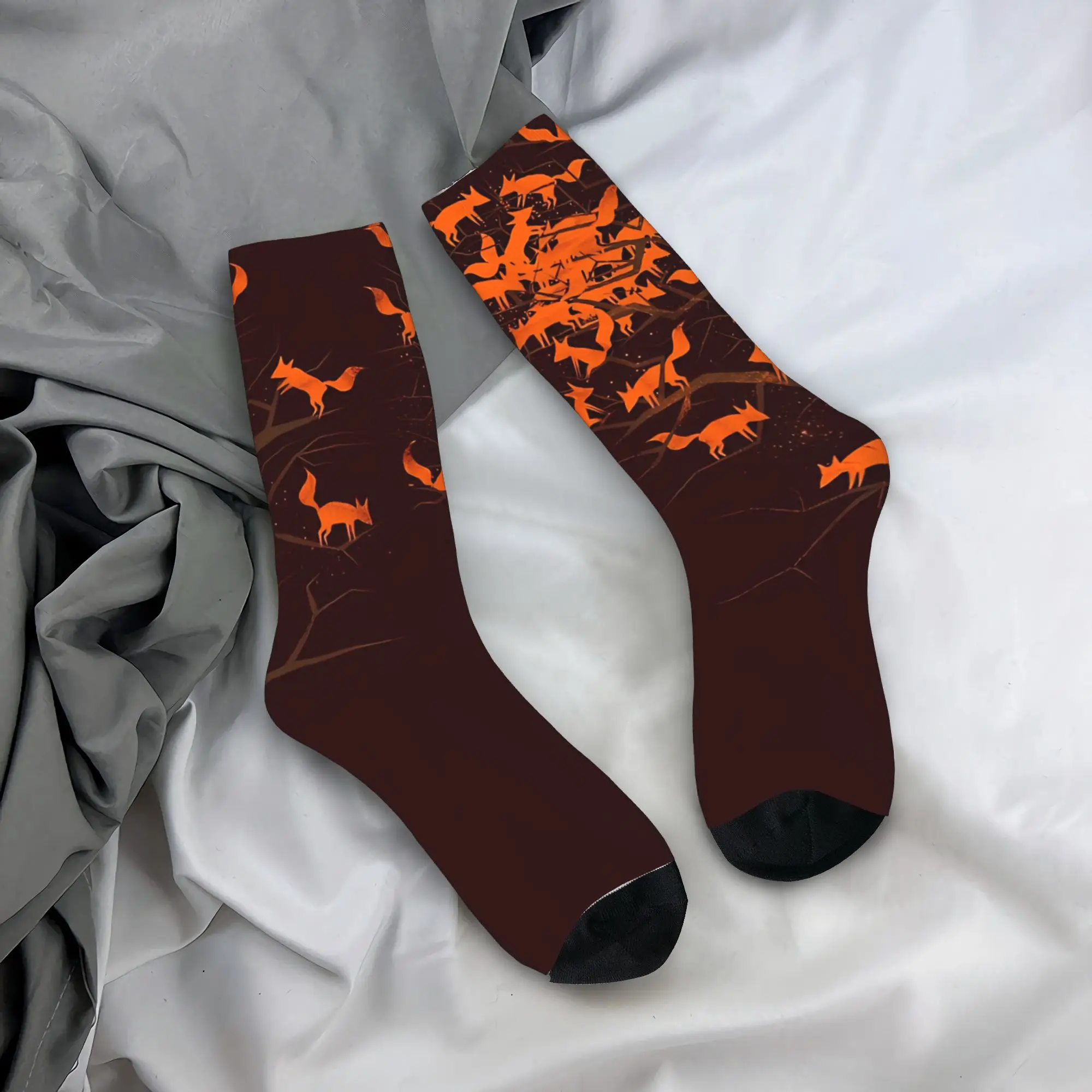 Blazing Fox Tree   Socks  Design Stockings Anti Skid Unisex Men Socks Soft Breathable Spring Trendy Cycling Socks