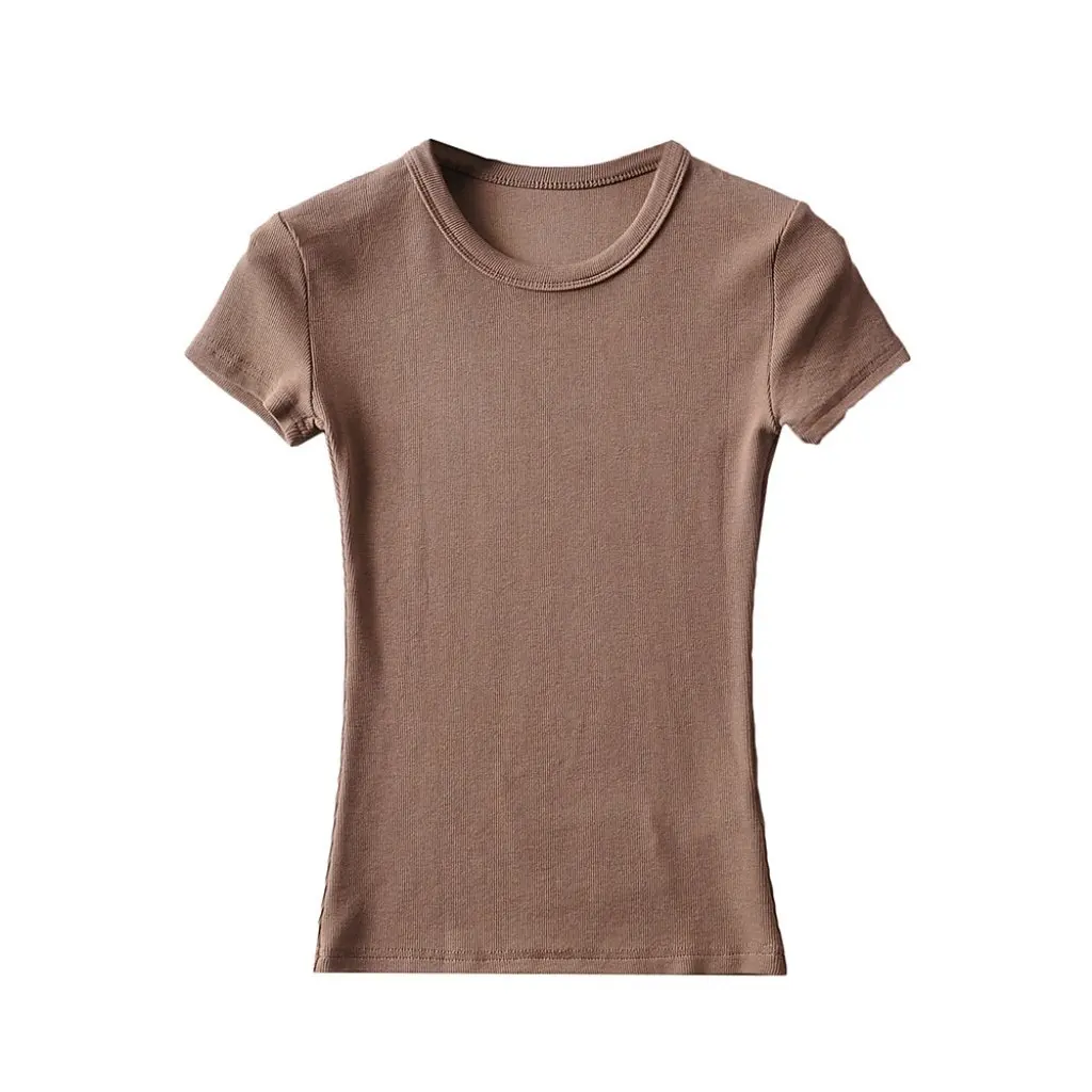 

Summer New Women's Fashionable Elegant Spice Girls Net Noodles Short Sleeve T-shirt Small round Neck Slim Wide-brimmed Top