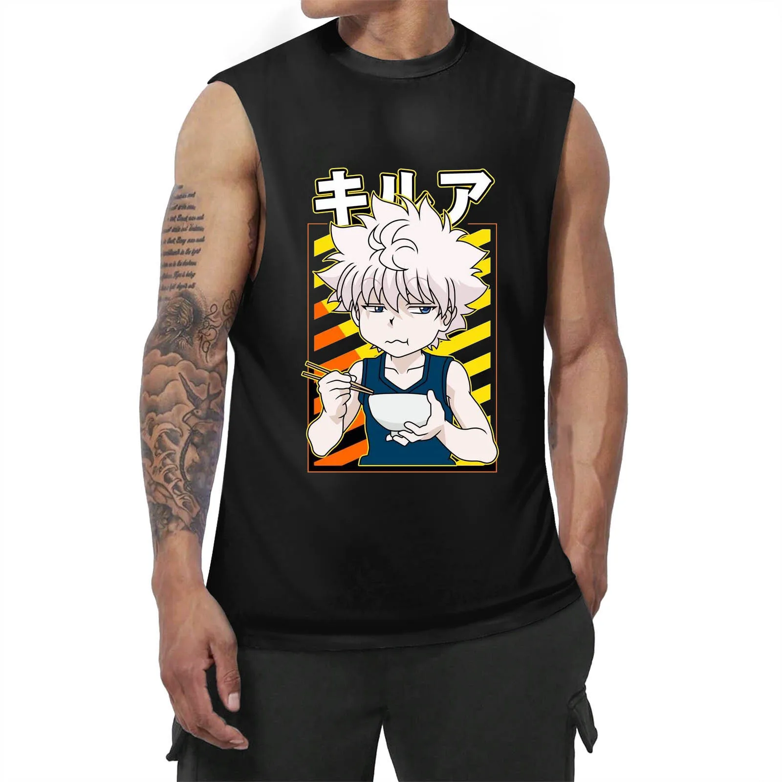 

Hunter X Hunter Killua Zoldyck Men's Clothing HXH Print Tank Top Breathable Sleeveless Shirt Outdoor Summer Fashion Leisure Vest