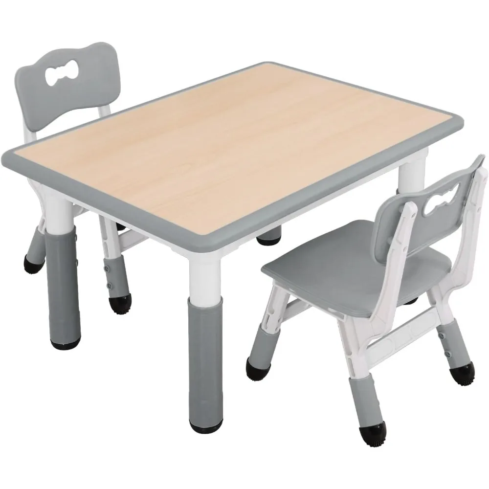 

Kids Table and Chairs Set, Height Adjustable Toddler Table and Chairs Set, Easy to Wipe Arts & Crafts Table, Suitable Ages 2-10