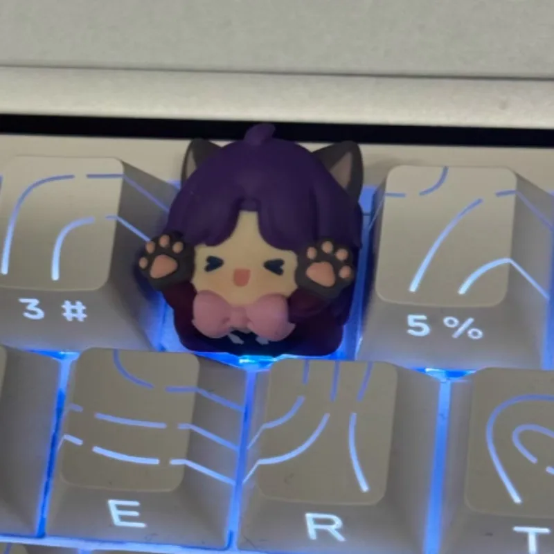 

Love and Deepspace Xavier Zayne Rafayel Keycaps Customized Layered Drip Glue Resin Keycap Cute Cartoon Point Key Cap Design