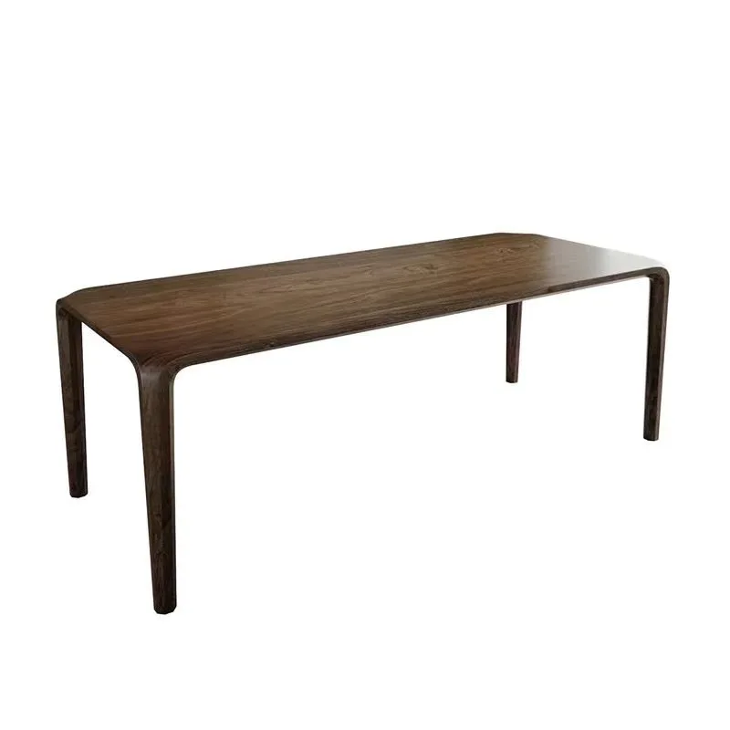 Walnut solid wood dining table, rectangular mortise and tenon tea table, household light luxury