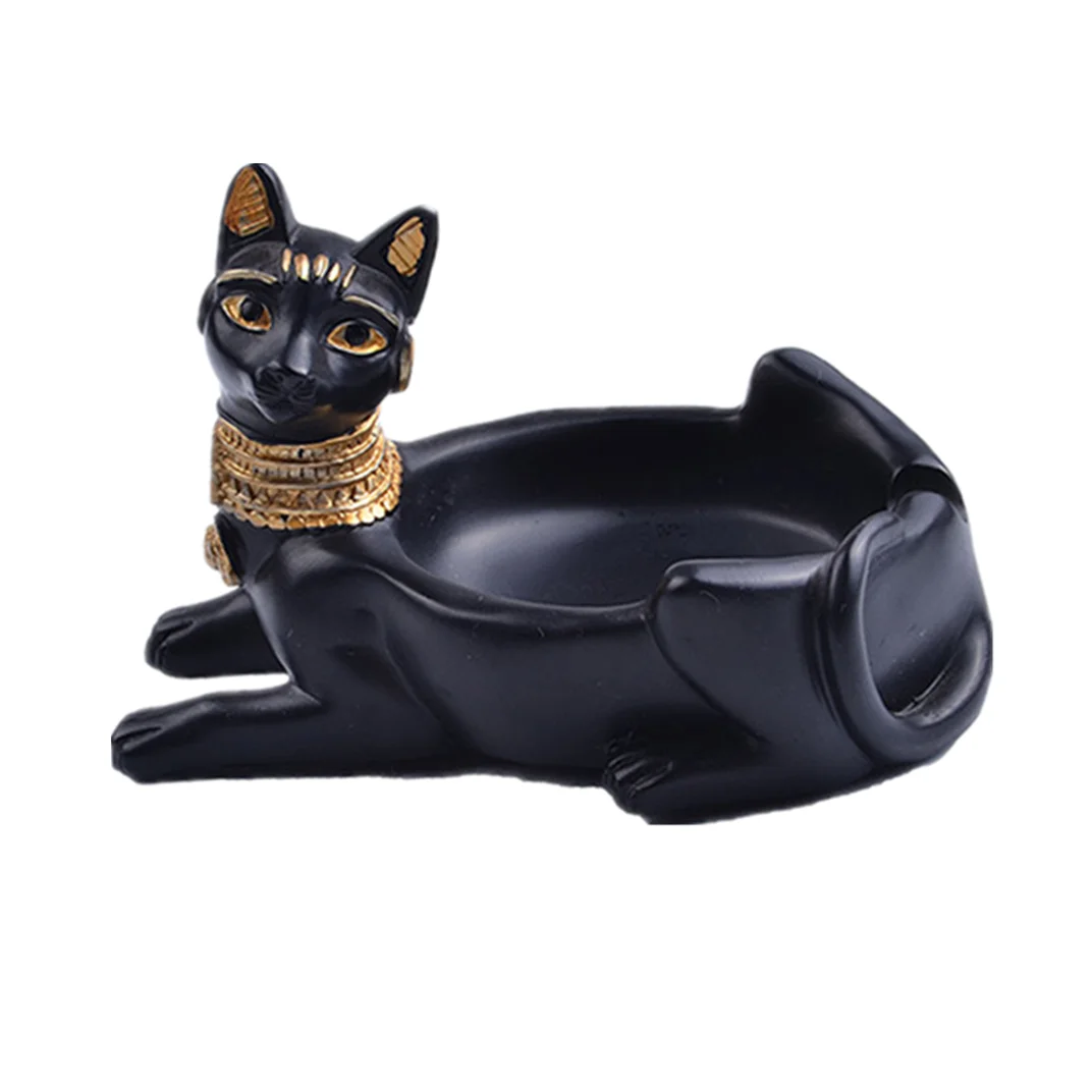 Car ashtray, car accessories, Egyptian cat god shaped resin crafts, office, living room, bedroom, tabletop, home decoration Asht