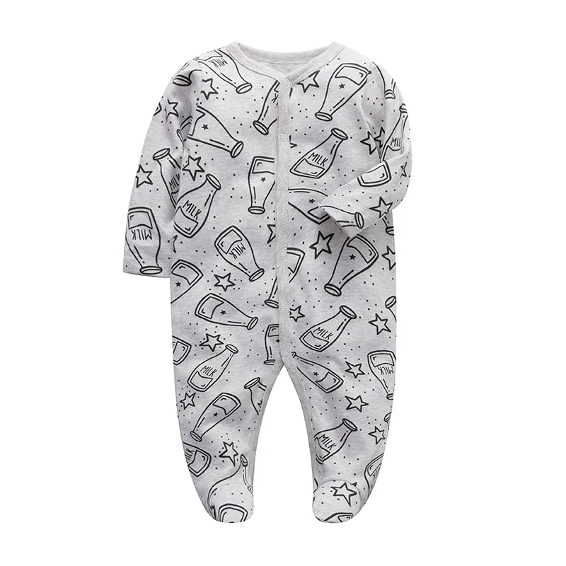 Neugeborene Kleidung 0-12 Monate Baby Fuß Pyjama Mädchen und Jungen Nachtwäsche Baumwolle Onesies Mode Neugeborene Baby kleidung