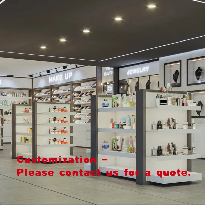 

custom.Retail Wooden Cosmetic Store Design Makeup Display Shelves with Customized Options Wooden Perfume Skincare Sho