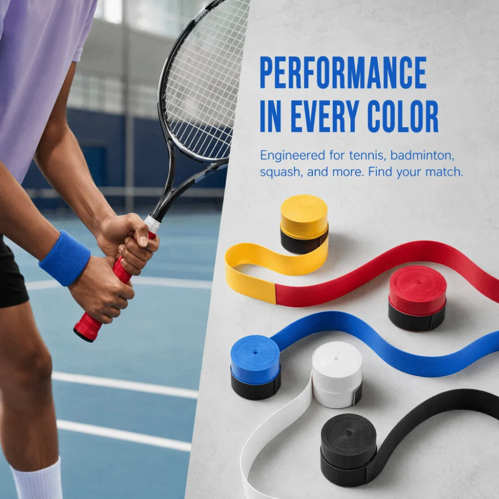 10pcs 110cm Length Racket Grip Tape Super Absorbent PU Material Overgrip Tape High Performance Sports Grip Tape For Sports