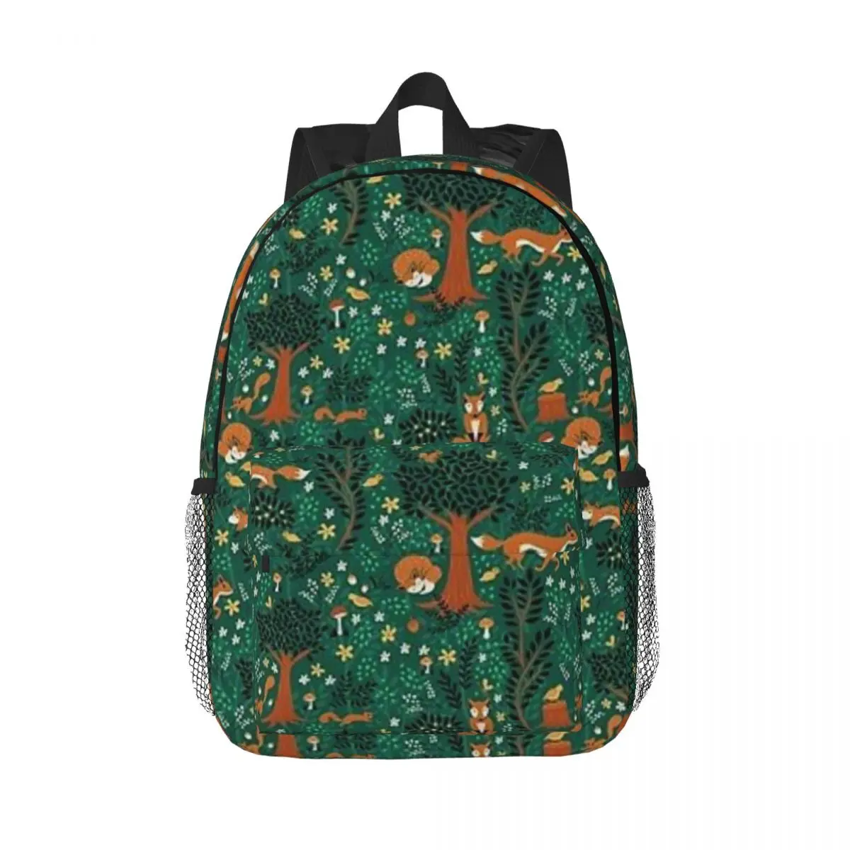 

Foxes Playing In The Emerald Forest ｠Backpacks Teenager Bookbag Students School Bag Travel Rucksack Shoulder Bag