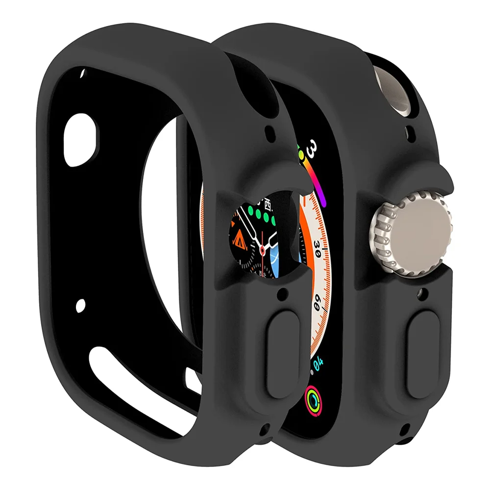 Custodia per Apple Watch Ultra 49mm Custodia protettiva in silicone TPU antiurto a tutto tondo Protezione protettiva per Apple Watch Ultra 49 mm