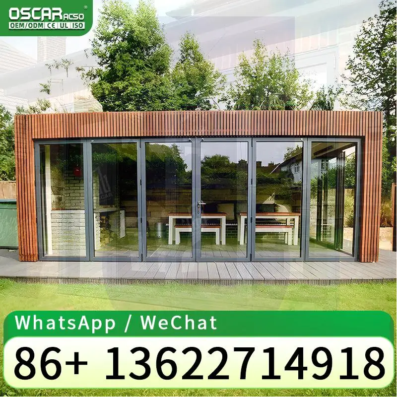 

Black Glass BiFold Doors Thermal Insulation Sliding Design Aluminum Alloy Finish for Chinese Villas Hotels folding door