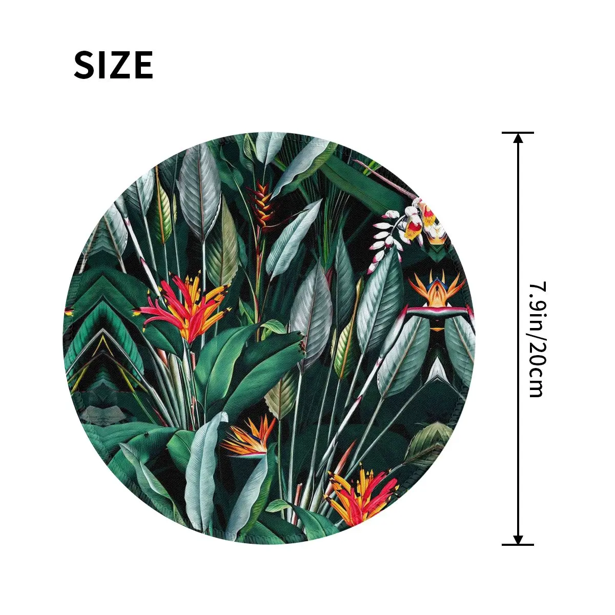 Tropical Floral Mouse Pad Midnight Garden Simple Round Mousepad Design Soft Great Quality Mouse Mats For Notebook Computer