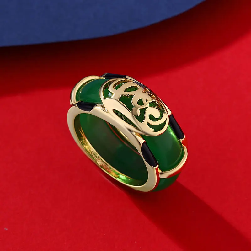 Natural Hotan Jade Green rings for women Classic Ethnic Style Dual purpose Original Design Ring Banquet fine Jewelry Gifts