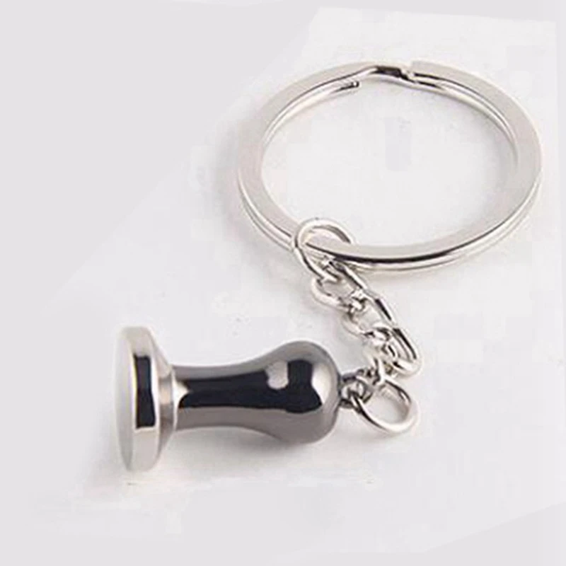 15PCS Creative Barista Coffee Tamper Keychain Espresso Portafilter Moka Pitcher Keyring Portable Coffee Accessories Gift