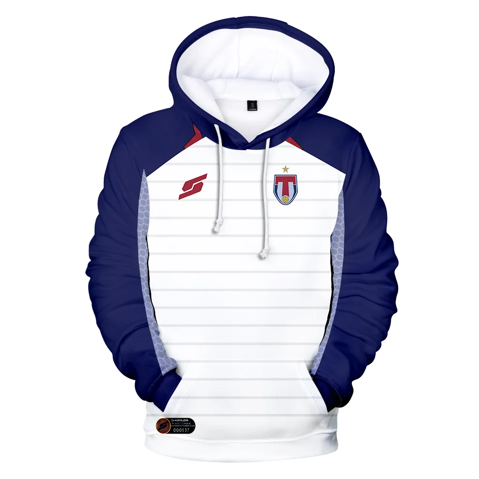 3D Print Anime Captain Tsubasa Ozora Tsubasa Kojiro Hyuga Costume Unisex Hoodie Zipper Hooded Jacket Soccer Jerseys Uniform
