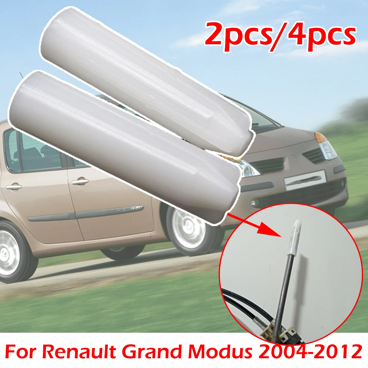 

2/4pcs Gear Shift Knob Stick Rod Inner Sleeve Lever Pen Adapter Car Replacement Part For Renault Modus 2004-2012 Accessories