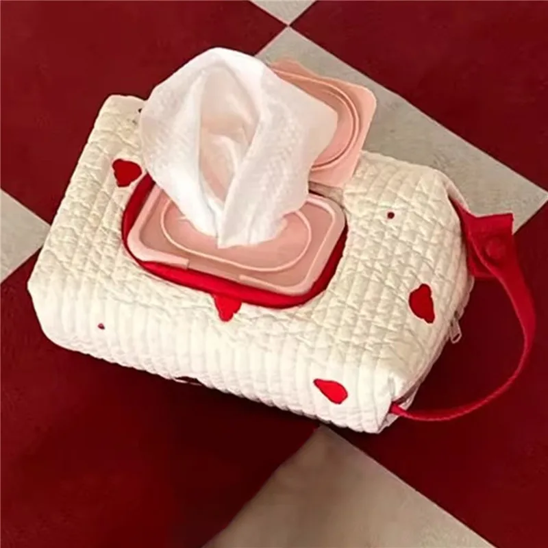 Bolsa de almacenamiento de pañuelos colgante de oso de dibujos animados, soporte de pañuelos, bolsas de almacenamiento de toallas de papel de algodón, organizador de viaje familiar, estuche de pañuelos de vehículo