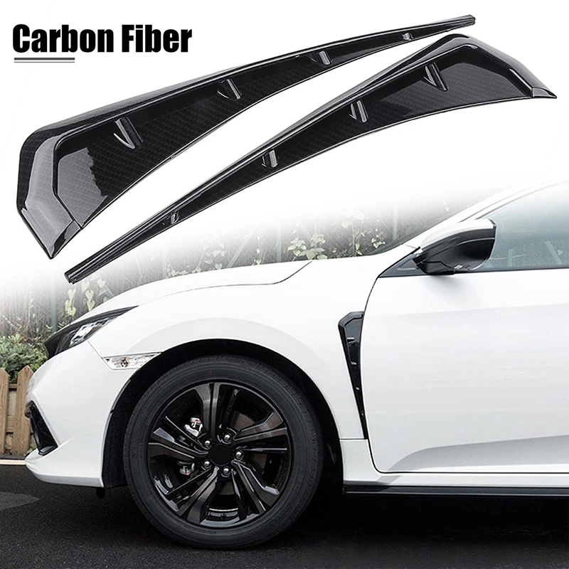 

2Pcs Fit For Civic 2016-2018 Type R FK8 Carbon Fiber Car Side Vent Air Flow Spoiler Racing Intake Grille Trim Wing Cover Fender