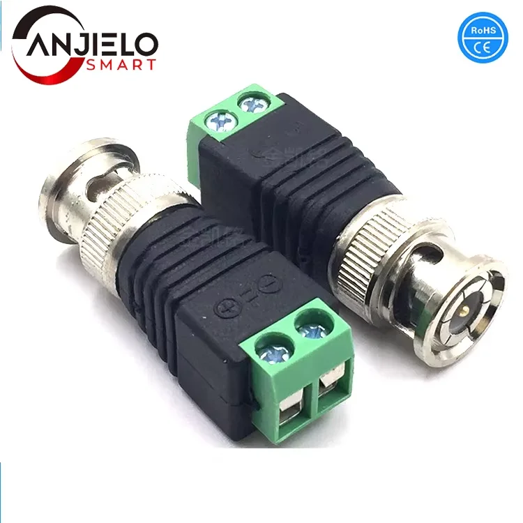 2pcs Camera CCTV ConnectorsBNC UTP Coax CAT5 Video Balun Connector Adapter for CCTV Surveillance CameraCCTV System