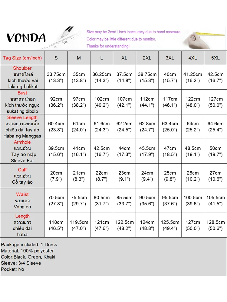 VONDA Elegante Camicia Lunga Abiti da Donna Manica Lunga Risvolto Midi Abiti 2025 Autunno Casual Pulsante Solido Moda Autunno Party Robe