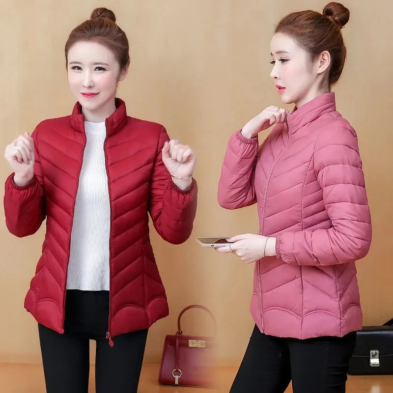

2025 Winter Short Padded Jacket Women's Down Padded Jacket Korean Middle-aged/elderly Parkas Coat Spring/autumn Oversize Jacket