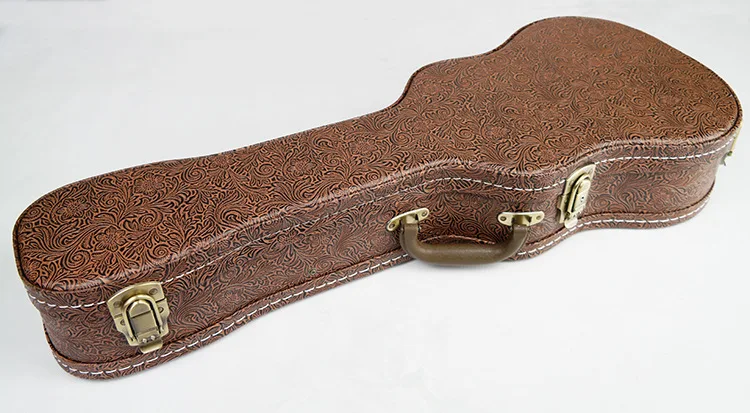 Ukulele Hard Box Case Bag Lock Concert Tenor 23 24 26 Inch Protection Waterproof Pressure Prevention Ukelele Brown Guitar Gig