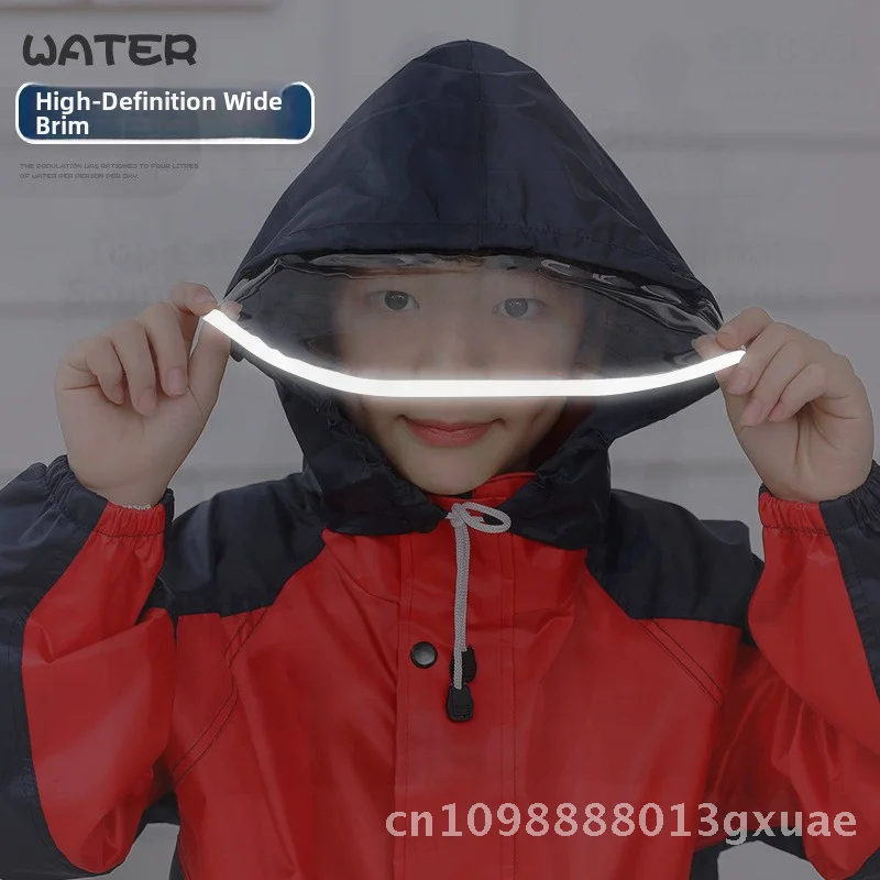 

Children's Waterproof Raincoat And Pants Set Thickened Oxford Cloth Full Body Rain Gear for Boys And Girls with Split Schoolbag