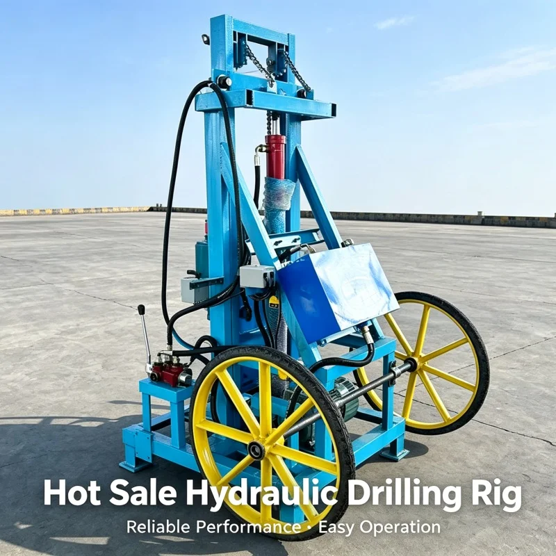 Customized Source Manufacturer Two‑wheeled Water Well Drilling Rig, Household Shallow Water Well Drilling Equipment