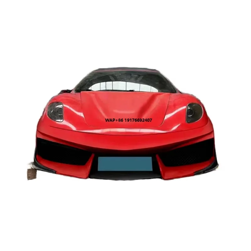 New for F430 Body Kit Upgraded VORS Style Carbon Fiber Bumper Side Skirt Diffuser Spoiler Hood Self-adhesive