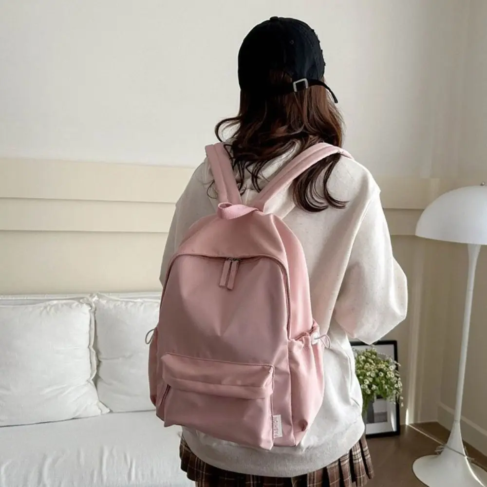 

Waterproof Small Pack Solid Color Backpack Korean Style Solid Color Student Shoulder Bag Handbag Casual Backpack Students