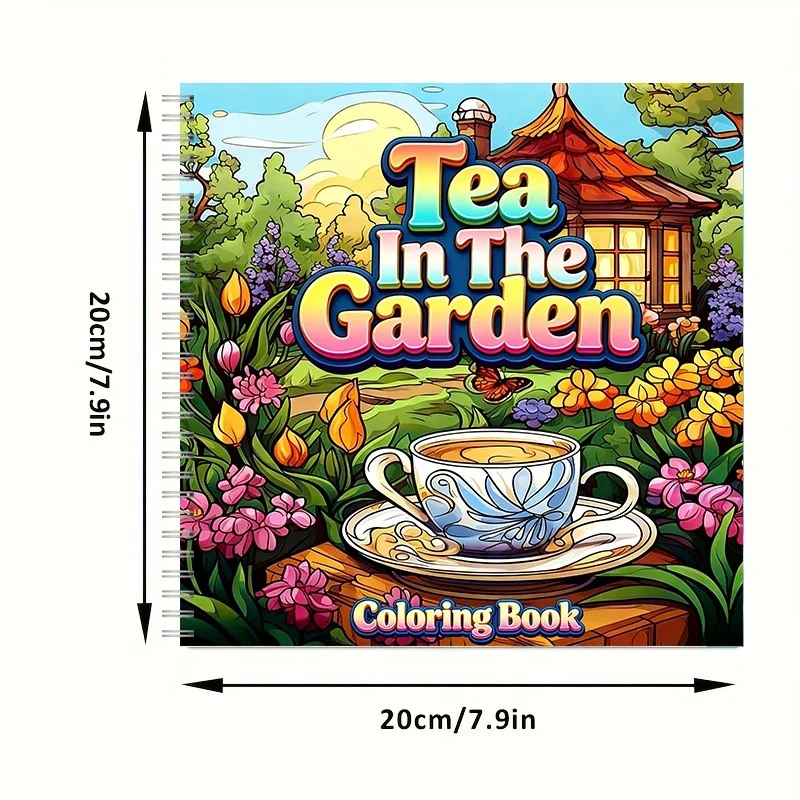 Tea In The Gardens Coloring Book for Adults, Beautiful Colouring Drawing Pages, Birthday Gift & Back to School Art Supplies view 2
