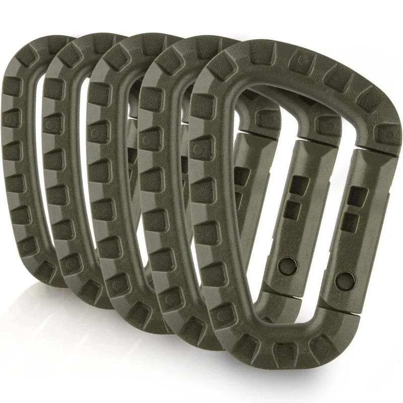 5 قطعة التكتيكية 3.5 "حلق بمشبك بلاستيكي مولي ITW المفاتيح D-شكل الصلب الربيع المفاجئة والعتاد هوك التخييم في الهواء الطلق التنزه أدوات EDC #2