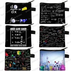 Math Formula Geometry Algebraic Print Coin Purse Science Physics Chemistry Wallet Women Men Purse ID Credit Card Money Coin Bags