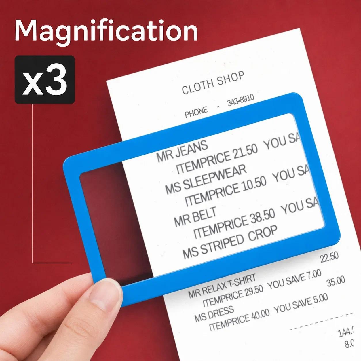 1PC Ultra Thin Magnifying Glass High Magnification Reading Magnifier Portable Pocket Lens for Students Books Maps Small Print image 6