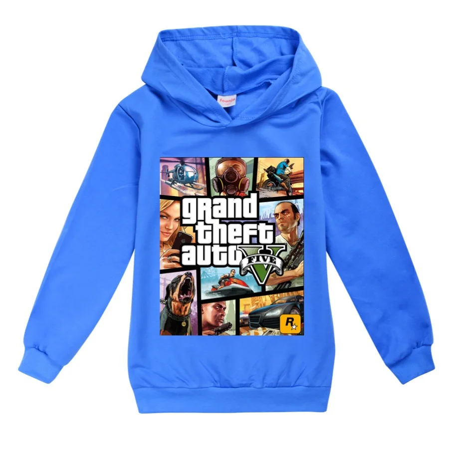 2-16Y New Fashion Grand Theft Auto T Shirt Gta 5 Game Girls Hoodies Children Hoodie Kids Sweatshirts Unisex Boys Jumper Coat