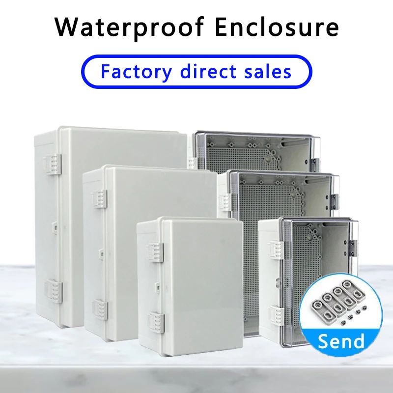 

Outdoor Waterproof Enclosure PC Transparent Cover Plastic IP66 Electronic Junction Box Hinged Buckle Seal Power Distribution Box