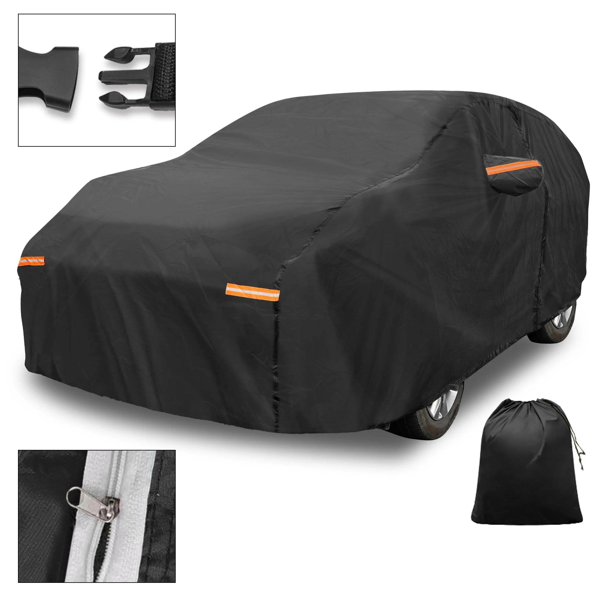 

Motoforti Car Cover Outdoor Waterproof Sun Rain Hail Protection with Left Side Door Zipper 210D-PU for Kia Carnival