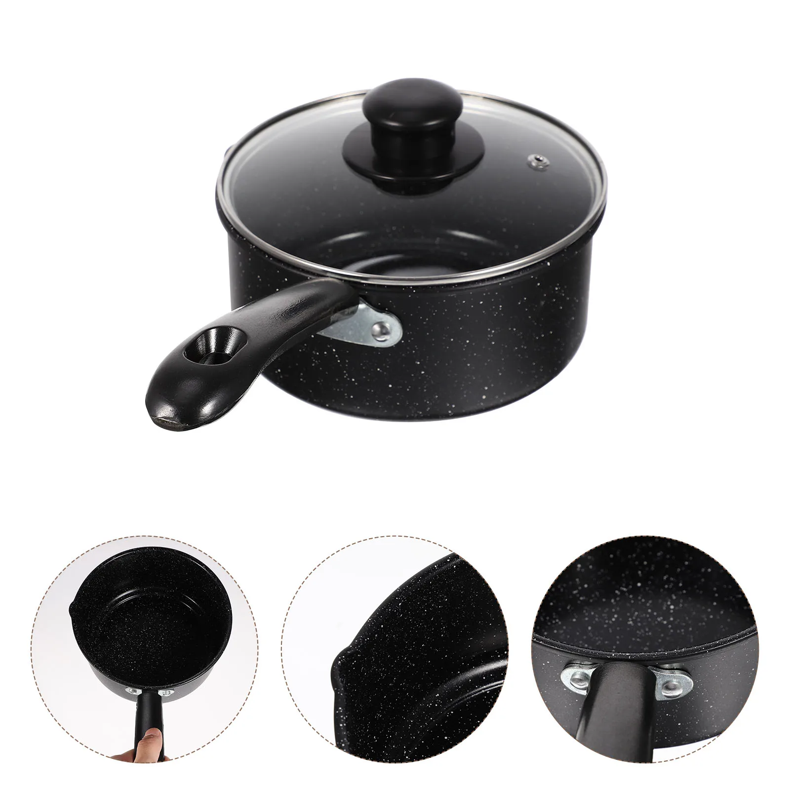 

Non-Stick Milk Pot Multi-Function Saucepan With Lid Heat Resistant Cooking Pot Lightweight Flexible Stovetop Kitchen
