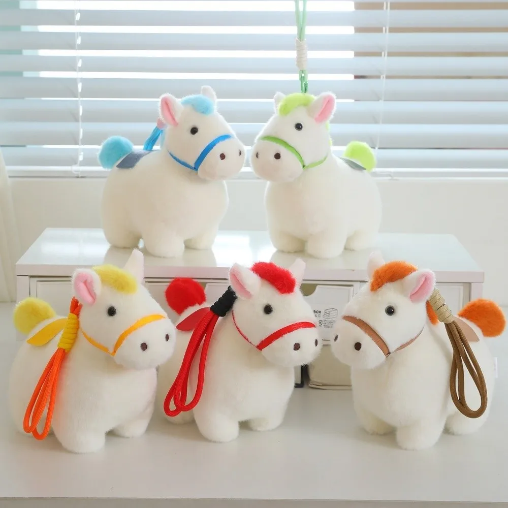 Leuke Cartoon Pony Hanger Steed Pop Mascotte Pop Chinees Nieuwjaar Cadeau Chinese Stijl Gevulde Zodiac Pony Beeldje Feestelijk Decor