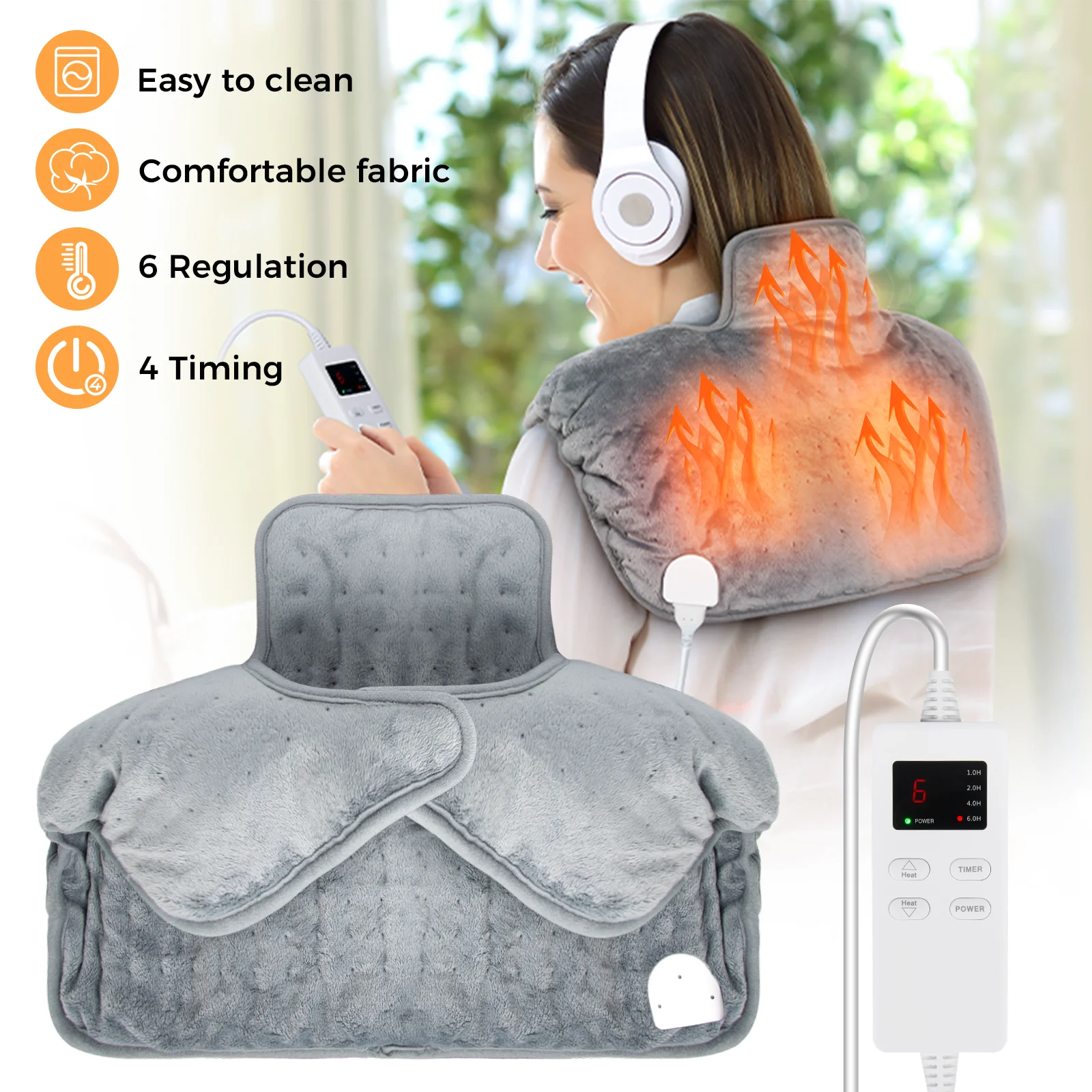 

Winter Shawl Electric Blanket Blanket Portable Warm Neck Electric Heating Pad Fast Heating Timed Blan Heated Blanket For Back