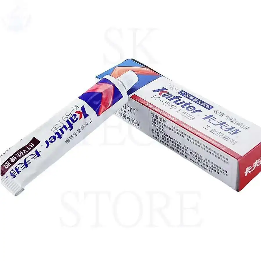 2 pezzi Kafuter K-5915B colla nera sigillante resistente al calore ad asciugatura rapida sigillante industriale colla ignifuga 100g