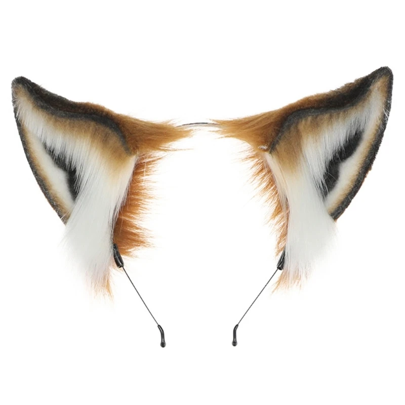 Furry Ear Headband Anime Cosplays Foxes Headwear for Costume Party