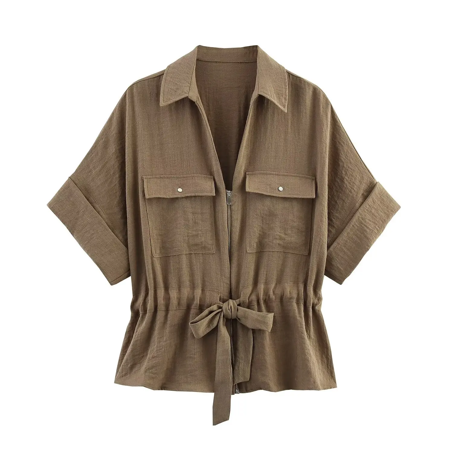 2025 ฤดูร้อนSafari-แรงบันดาลใจชุดผู้หญิงยูทิลิตี้เสื้อกางเกงขากว้างChic Explorerสไตล์ 2 ชิ้นชุดใหม่