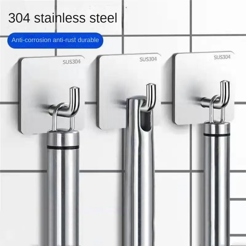 20 Models Multi-Purpose Stainless Steel Hooks Super Adhesive Wall Hooks Key Towel Coat Rack Home Bathroom Kitchen Storage Hooks