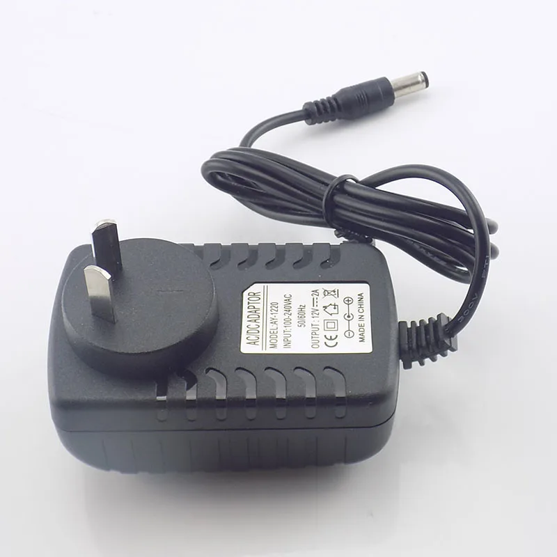 Cargador de fuente de alimentación para sistemas de cámaras CCTV, enchufe australiano, 12V, 2A, 2000Ma, 100-240V, CA a CC