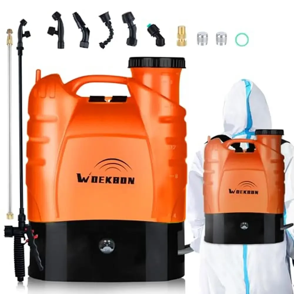 

Backpack Sprayer Electric Pump Lithium Battery Long Time Brass Wand 4 Gallon