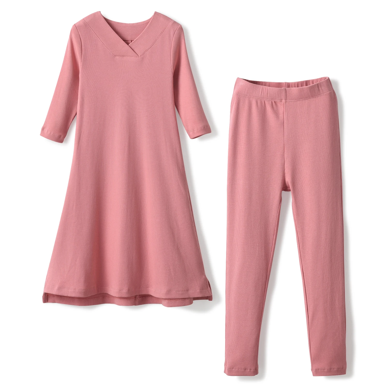 Malis 2024 Famliy Pajamas Kids Long Sleeve Ribbed Sleepwear Clothes Set Brother Sister Matching Pyjamas Set