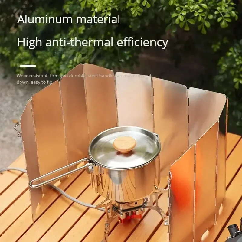 Outdoor Gas Stove Windshield Thickened Folding Cassette Stove Windshield (8pcs) image 5