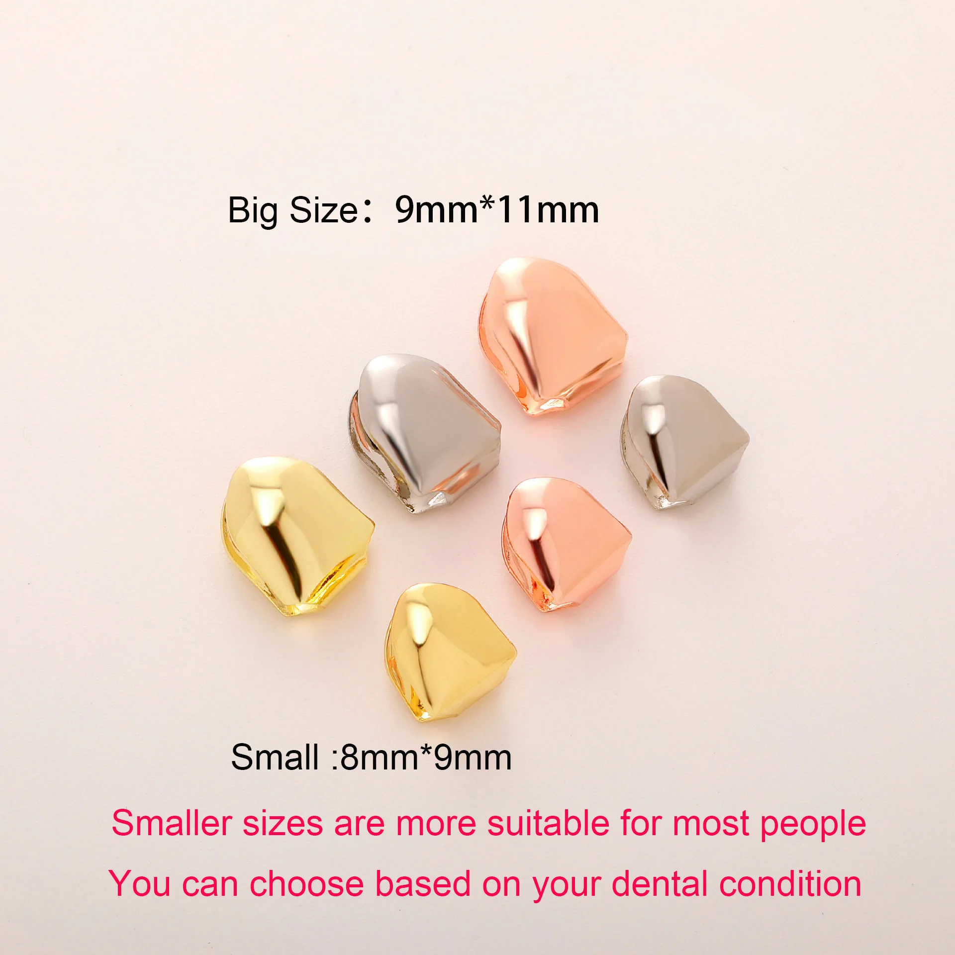 RACHELZ HipHop Classic Single Teeth Grillz Golden Tooth Caps Decor 14K Gold Plated Dental Grills Body Jewelry For Women Men