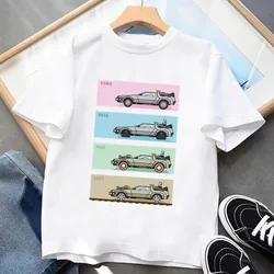Back to the Future Delorean x 4 Print Children Fashion T shirt Kids Summer Short Sleeve Boys Girls Clothes Casual Baby Tops
