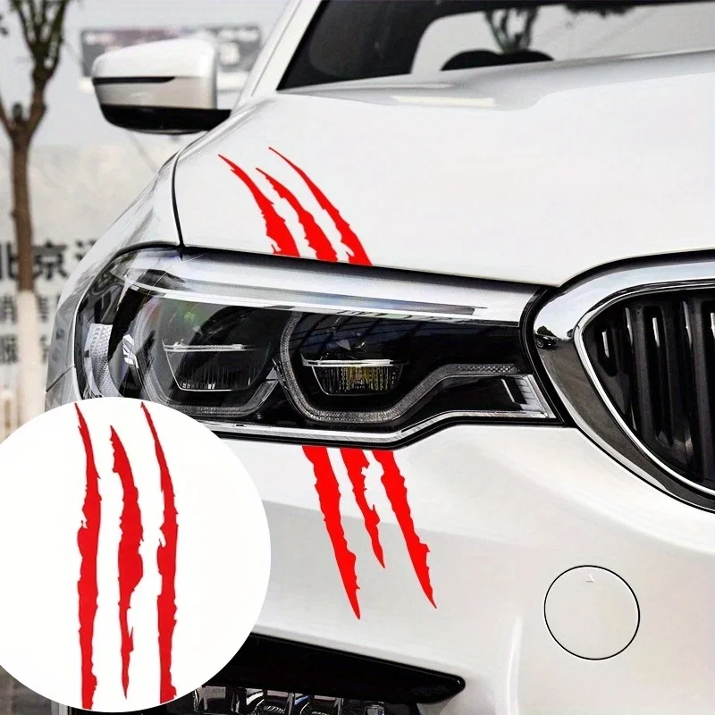 

2pcs Car Bumper Stickers Magic Claw Car Stickers Waterproof Sunscreen Scratch Stickers Lamp Eyebrow Stickers