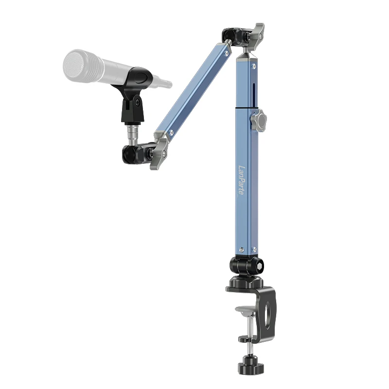 Aluminum Alloy Microphone Stand Desktop Clamp 360 Adjustable Boom Arm Studio Mic Holder
